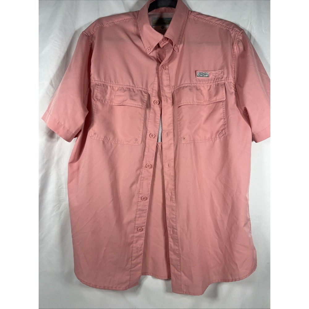 OCEAN COAST Coral‎ /pink  Short Sleeve Button Shirt Men - Size S